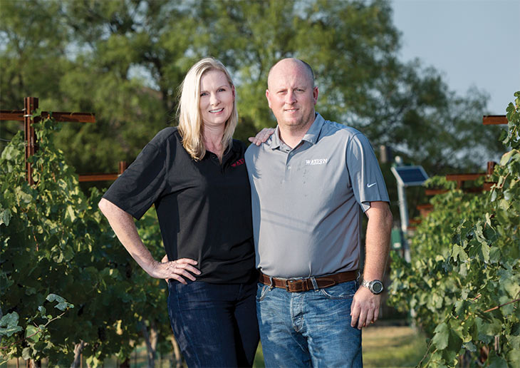 Vineyard owners Mary and Stephen Watson