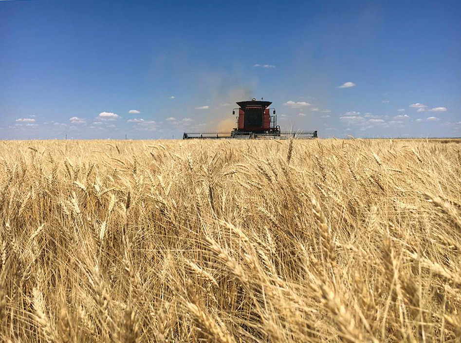 Scenic views greet Jeff Gregory as he combines wheat across the country. Photos courtesy of the Gregory family